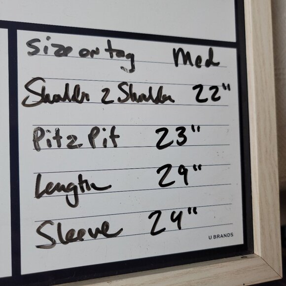 Leather & Soul jacket leather patchwork pockets snaps elastic waist size Med blk - Picture 14 of 14